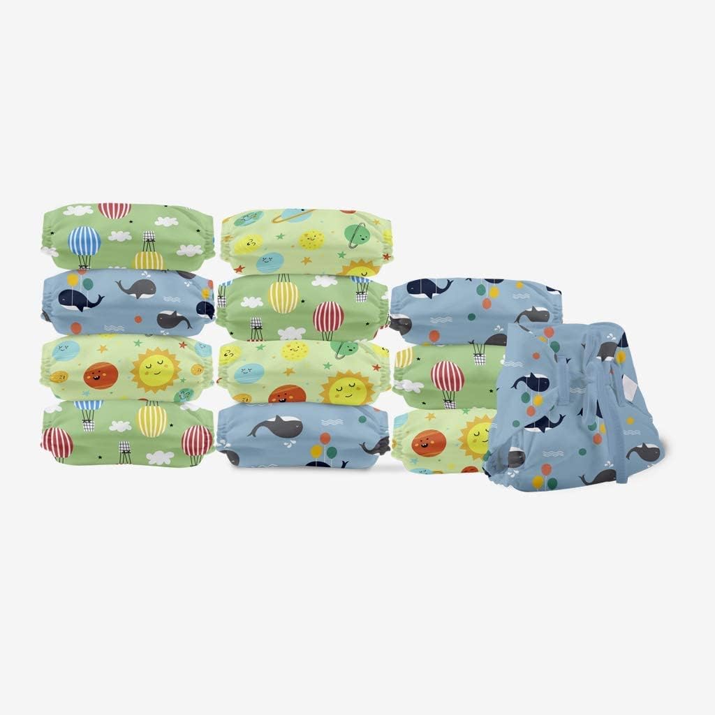 SuperBottoms Dry Feel Langot - Pack of 12- Organic Cotton Padded Baby Nappy / Langot with Gentle Elastics & a SuperDryFeel Layer on Top (Size 2 (Multicolor,Fits 5 - 10 kg), Day Dreamer) (B08S41WDND) Amazon Price History, Amazon Price Tracker