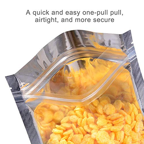Luckycivia 100 Pack Resealable Clear Ziplock Smell Proof Pouch Aluminum Foil Zip Lock Bulk Food Storage Bag, Plastic Aluminum Material,3.54 X 6 Inch #TOP2