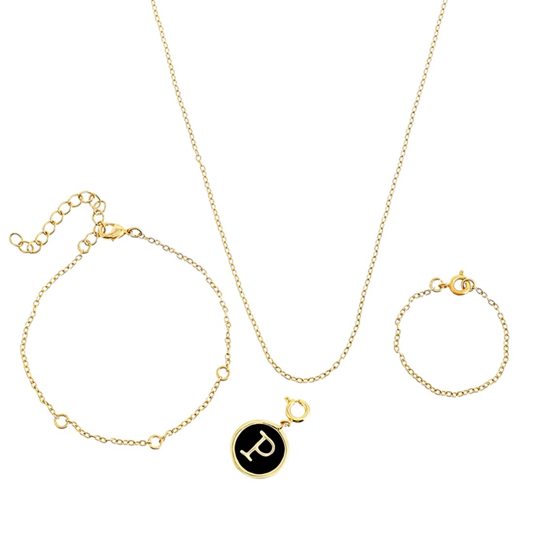 Valentine's Day Collection Alphabet P Black Enamel Charm|Valentine Gift For Her|Gift For Wome|Gift For Her|