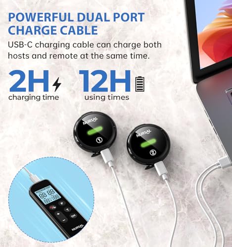 Image of NURSAL Wireless TENS Unit Muscle Stimulator, Dual Host TENS EMS Machine for Pain Relief, 18 Modes 20 Intensity Remote Control Pulse Physical Electrotherapy for Back Shoulder Pain (2 Pads)