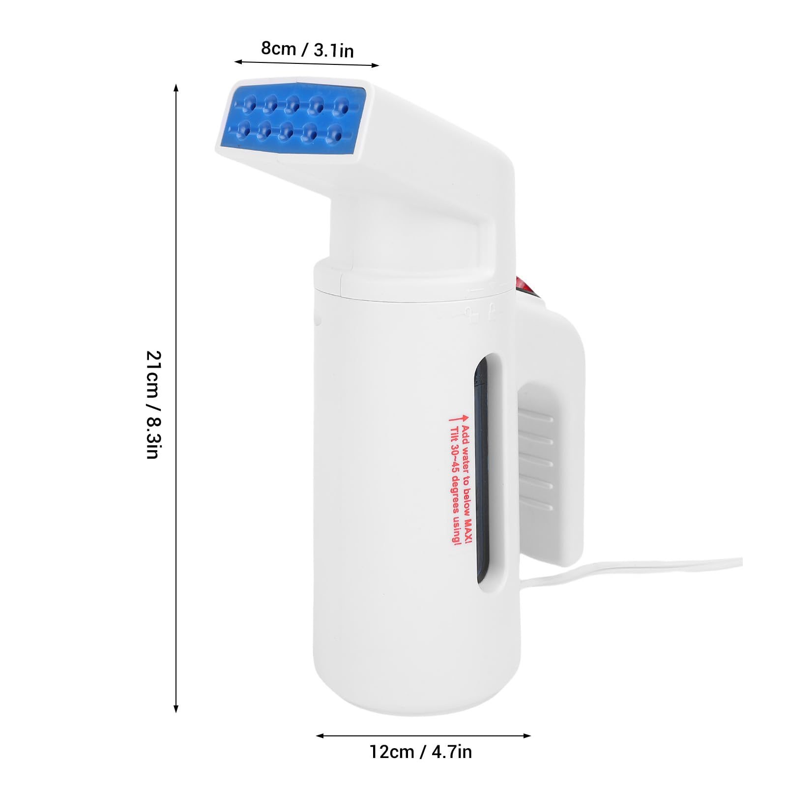 Asixxsix Plancha de Portátil, Eliminador de Arrugas Portátil de 700 W para Ropa con Tanque de Agua de 150 Ml, Calentamiento Rápido, Cable de Alimentación de 1,95 M, Material (Enchufe europeo 220V)
