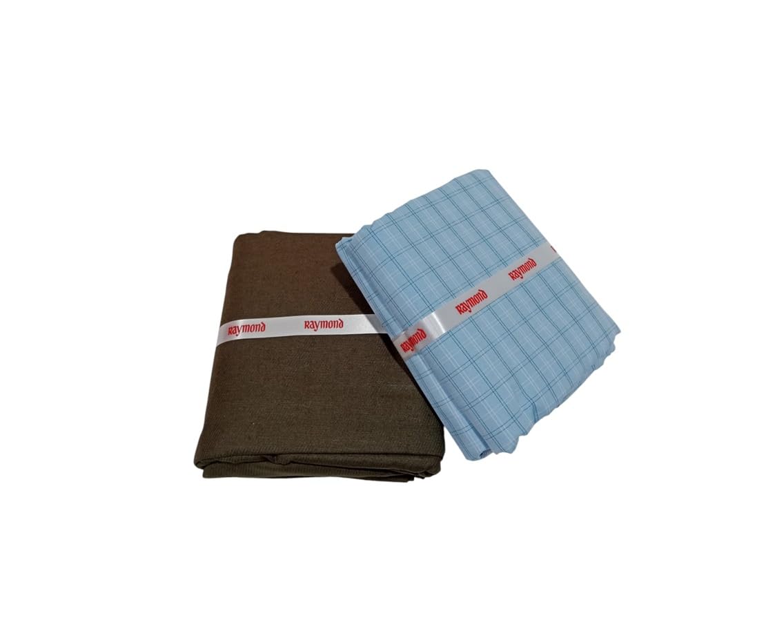 raymond fabrics Men's Pure Cotton Shirt and Cotton Trouser Unstitched Fabric Set (Multicolour_Free Size) 311-picture-33