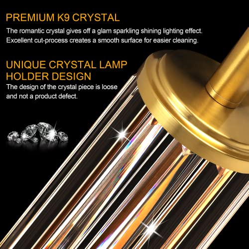 Qimh QMLP164AJ2 Gold Table Lamps For Bedroom Set Of 2 thumb #3