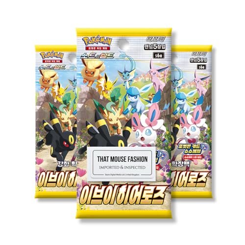 Evolving Skies Lot de 3 boosters Coréens Héros d'Évoli | Authentifié TCYM | Cartes Pokémon Coréennes | Booster Packs Pokémon Ciel Évoluant | Épée et...