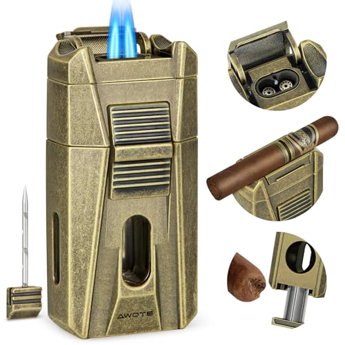 Encendedor para cigarros con llama doble y cortador miniatura 1
