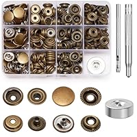 260 Bottoni A Pressione Metallo - Kit Con Attrezzi Per Fai Da Te Su Vestiti E Pelle