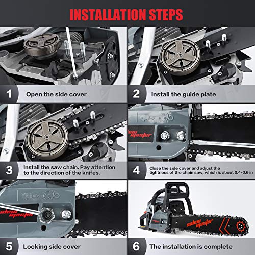 SALEM MASTER Gas Chainsaw 20 Inch, 62CC 2-Cycle Chainsaw, Gas Powered Chainsaw with 20