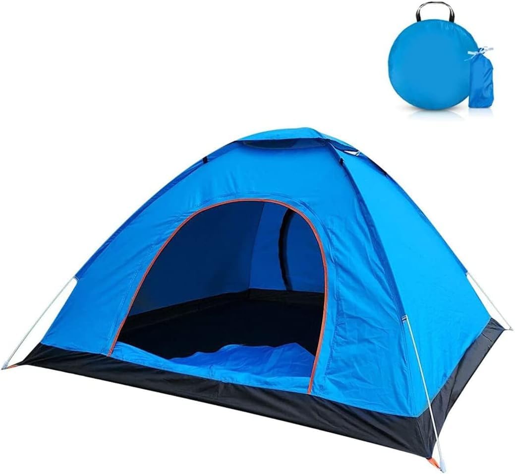 BEST DEAL Portable Automatic Pop Up Tent 1.85g - Polyester, Modern Style, 1 Person, 3 Season, Free Standing, Camping & Hiking, Blue
