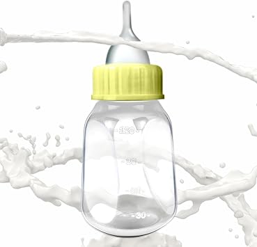 Kitten Feeding Bottle, 120L Pet Bottle with Photo Interchangeable Silicone Pacifier and Transparent Scale - Removable Bottle for Rabbits, Puppies, Small Animals, Newborn Kittens by Lippsy