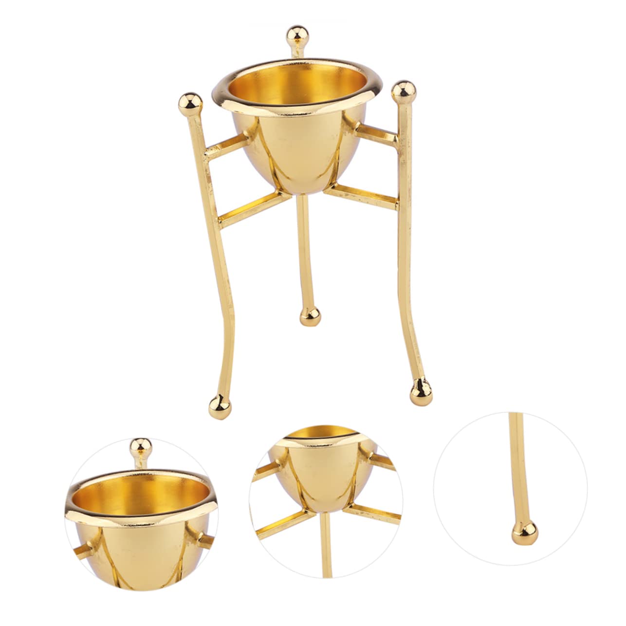 HEALLILY 1pc Golden Copper Egg Cup Elegant Triangle Design for Boiled Eggs Unbreakable Holder for Breakfast Kitchen Dining Easter Celebrations