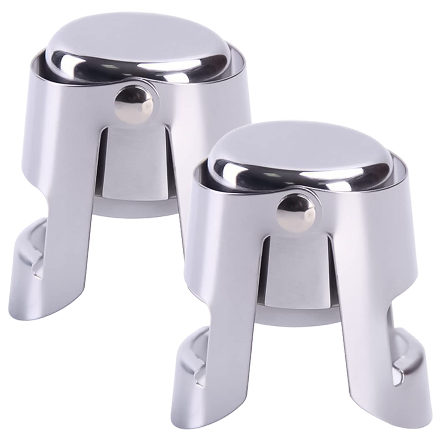 YXHZVONChampagne Flute Set, 2 Pieces Stainless Steel Wine Stopper Stainless Steel for Wine Collection, Wine, Champagne, Beer Saver Sealer