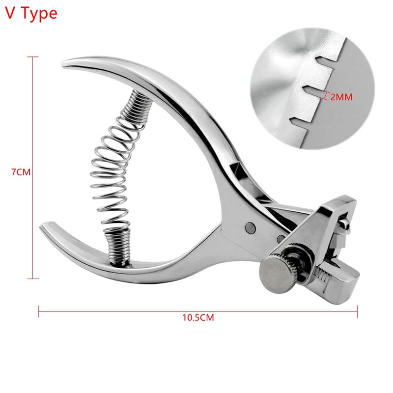 Punching Pliers Tearing Tear of Packaging Bag U Type/V Type Slot 2MM Cut Width Hole Puncher Notching Plier for Card Tailor (V Type)