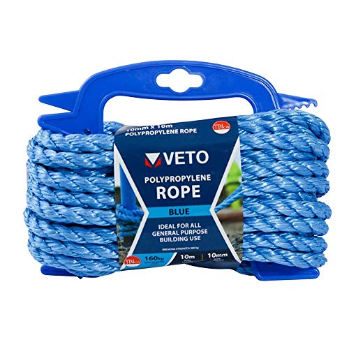 TIMCO Polypropylen-Seil auf Kurbel, 10 mm x 10 m, Blau Cover