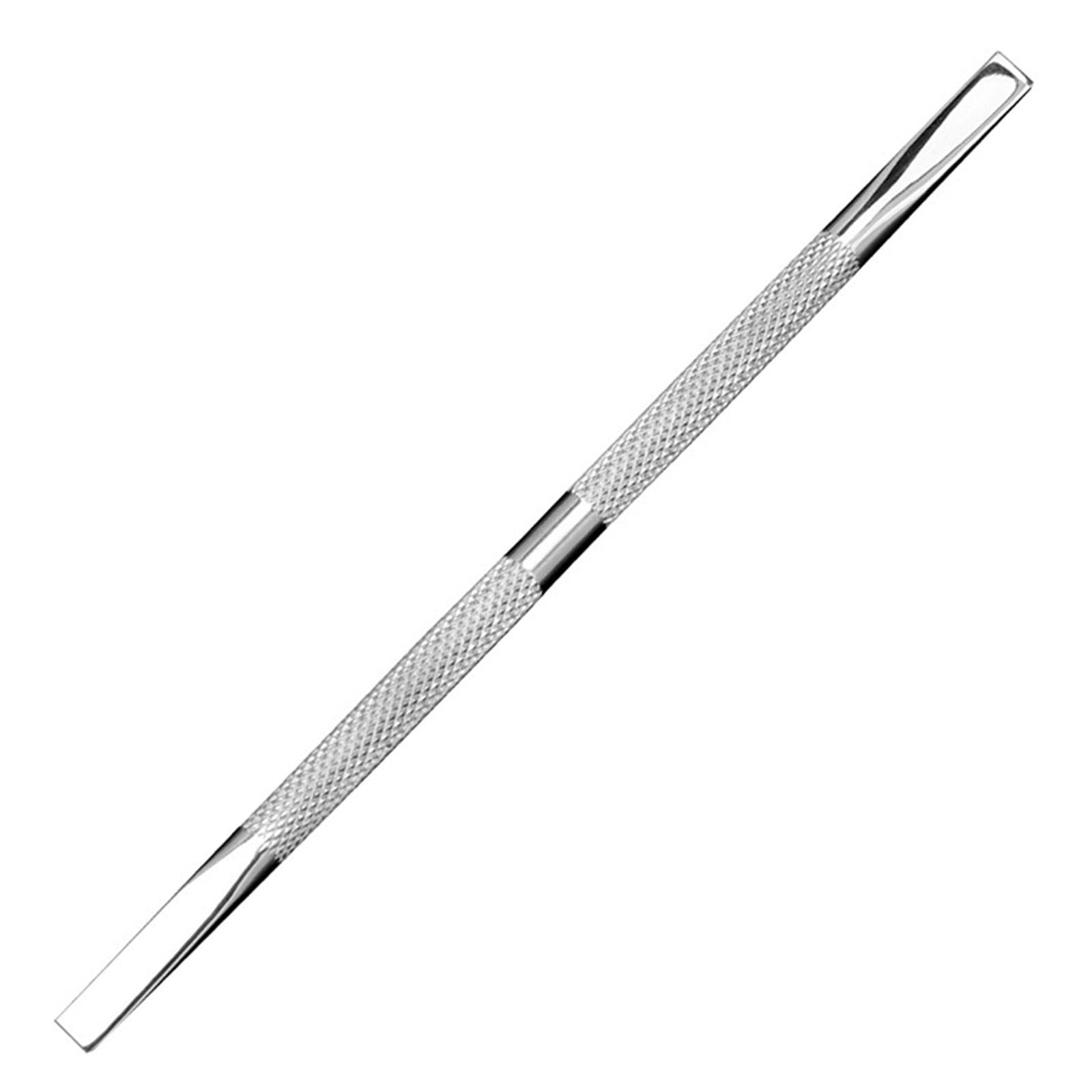 Professional Double Ended Hypoallergenic Stainless Steel Metal Pusher (Cuticle Pusher), argent