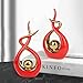 Norrclp Home Decor Modern Abstract Art Ceramic Statue Table Decorations for Dining Room Living Room Office Centerpiece (Red and Gold, Small)