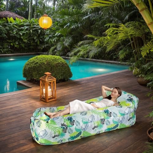 Sofá inflable impermeable y plegable con bolsa de transporte para jardín 7
