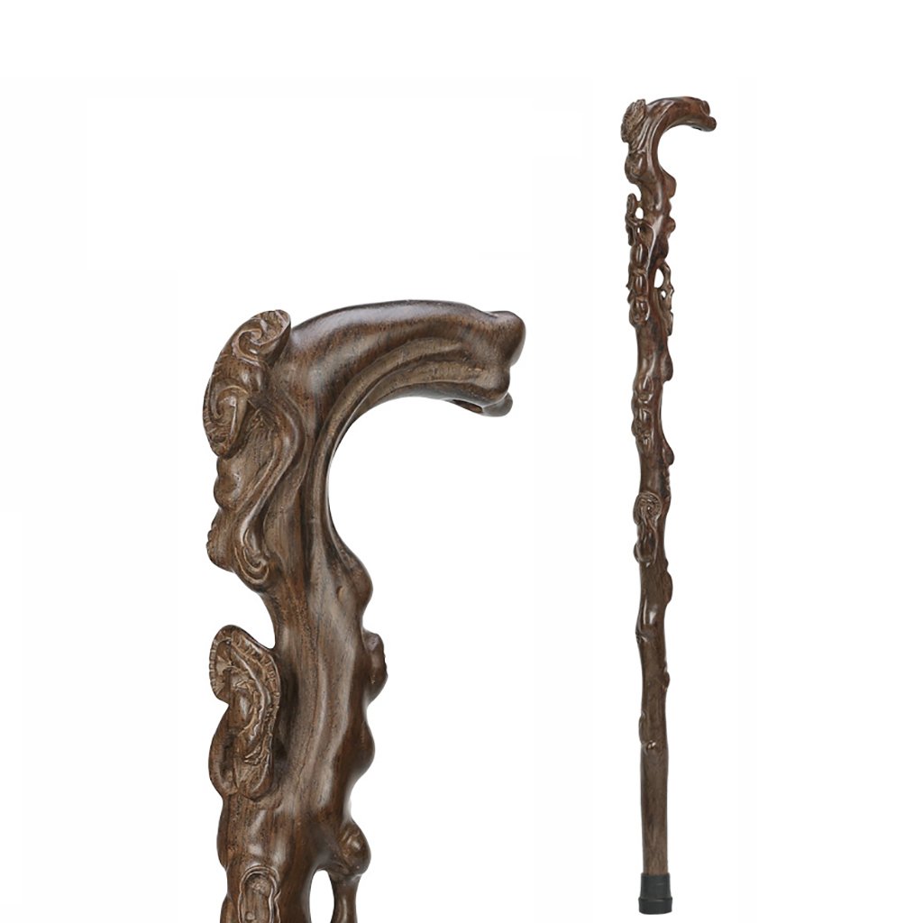 Bastoni da passeggio in legno Caduceo Vecchio Stampelle Bastone di legno Il vecchio fornisce 3 modelli Scultura in legno Lunghezza 90 cm Facile da troncare Aiuto alla mobilità per anziani, anziani e