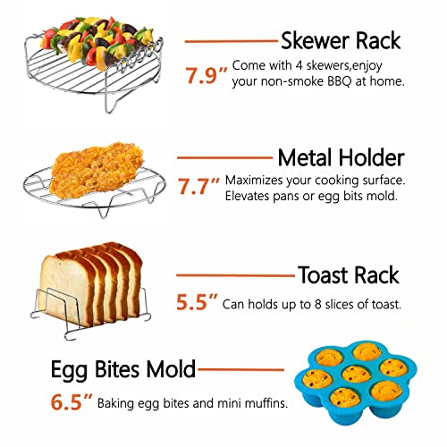 18 PCS Air Fryer Accessories, 8 Inch XL Deep Fryer Accessories Compatible with Gowise USA Phillips Ninjia Cosori Cozyna Air Fryer, Fit 3.6QT- 6.8QT Air Fryer with Cake Pan, Pizza Pan, Air Fryer Liner - Image 5
