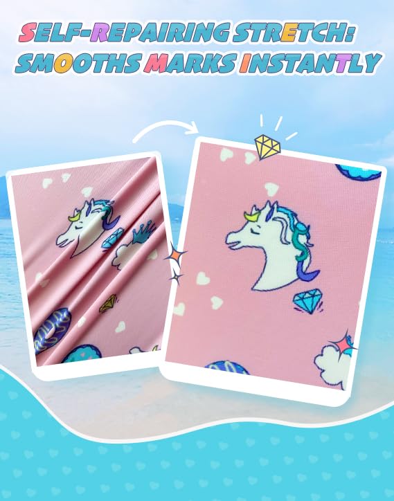 Girls Long Sleeve Rash Guard Swimsuit, Two Piece Bathing Suit Set3