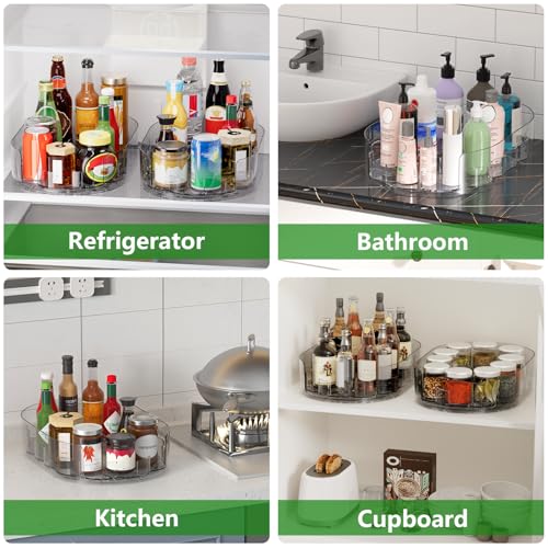 Holinwa Lazy Susan Organizer for Refrigerator, 13.5'' x 8.5'' Clear Rectangular Turntable - image 6