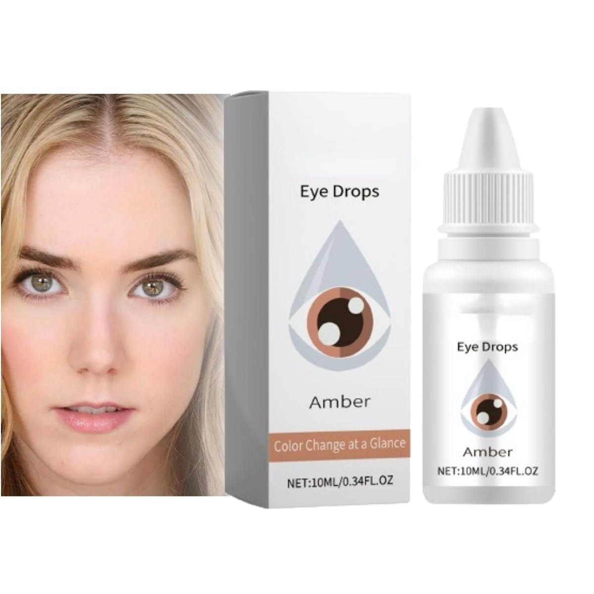 Fancy Drops Change Your Eye Color, Eye Color Changing, Eye Drops, Eye Color Changing Drops, Color Changing Eye Drops, Change Eye Color Drops (Amber)