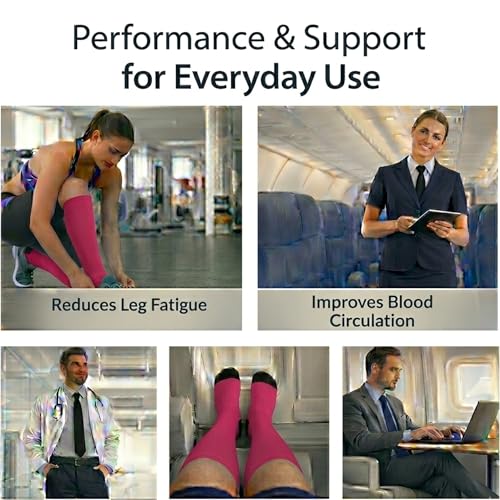 Image of Diamond Star 6 Pairs Compression Socks for Men & Women, Knee High Socks