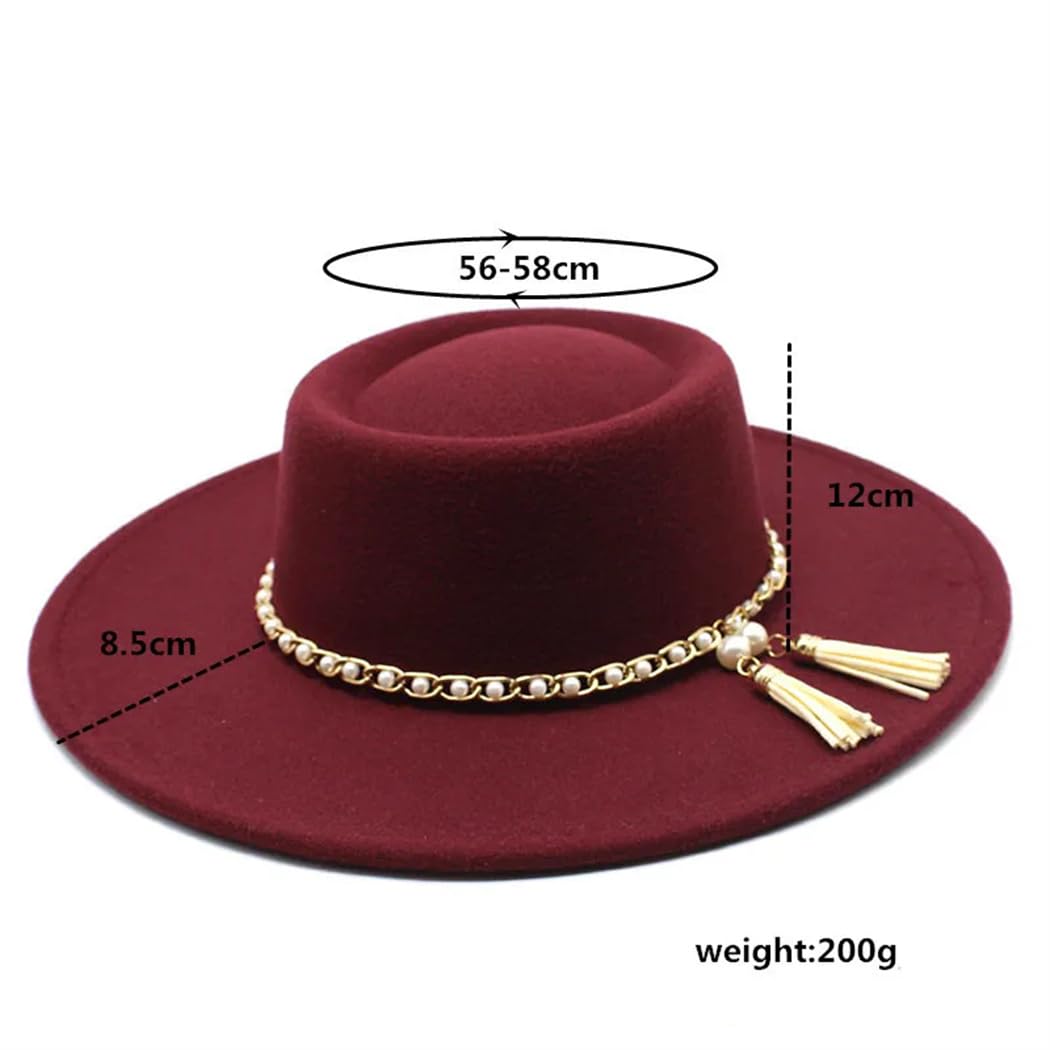 Cappello Fedora unisex a tesa larga da uomo e donna elegante cappello in feltro per feste, matrimoni e chiesa