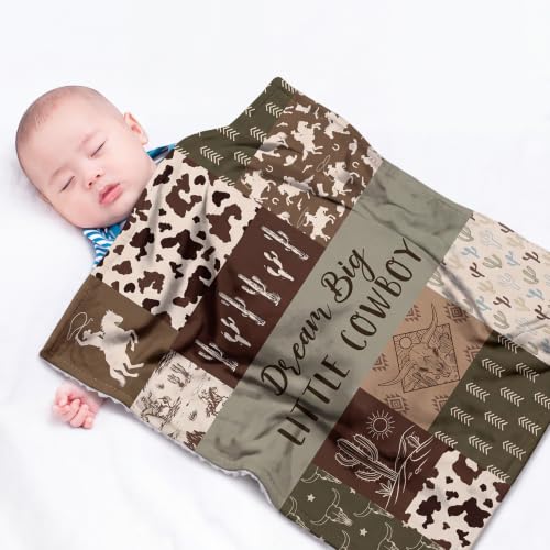 Image of Tegeme Western Baby Blanket Cowboy for Boys Girls, 30 x 40 Inch