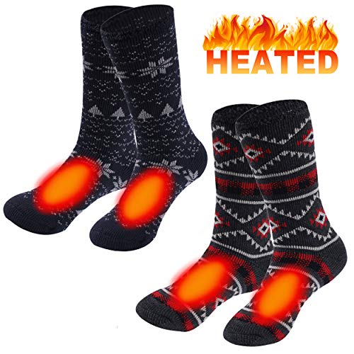 Womens Warm Skiing Socks,Sunew Polar Cold Weather Heavy Heat Fuzzy Mid-calf Thick Winter