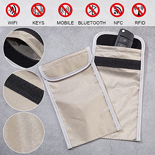 OLYCRAFT 2pcs Anti Radiation Cell Phone Sleeve 5mm Thick Security Pouch Faraday Bag 5G GPS EMF RFID Signal Blocking Bag Shielding Pouch for Phone Electronic Devices Wallet Protection Silver 11x18.5 cm - Image 4