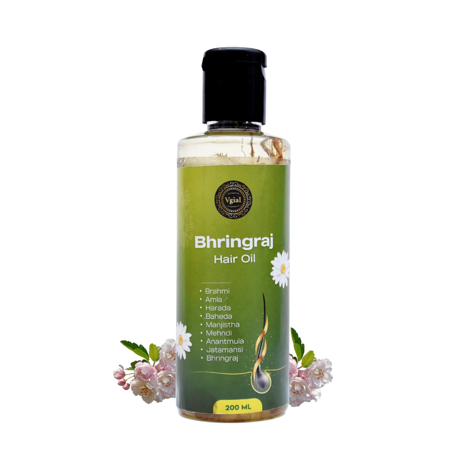 VGIAL Maha Bhringraj Ayurvedic Hair Oil | Herbal Blend for Hair Fall, Dandruff & Hair Growth | Nourishing Scalp Therapy with Natural Herbs – 200ml-picture-27