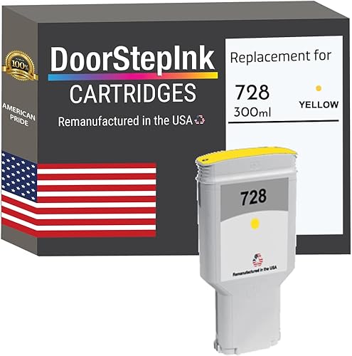 DoorStepInk Recambios de cartucho de tinta remanufacturados en los Estados Unidos para HP 728 10.1 fl oz amarillo F9K15A para impresora DesignJet