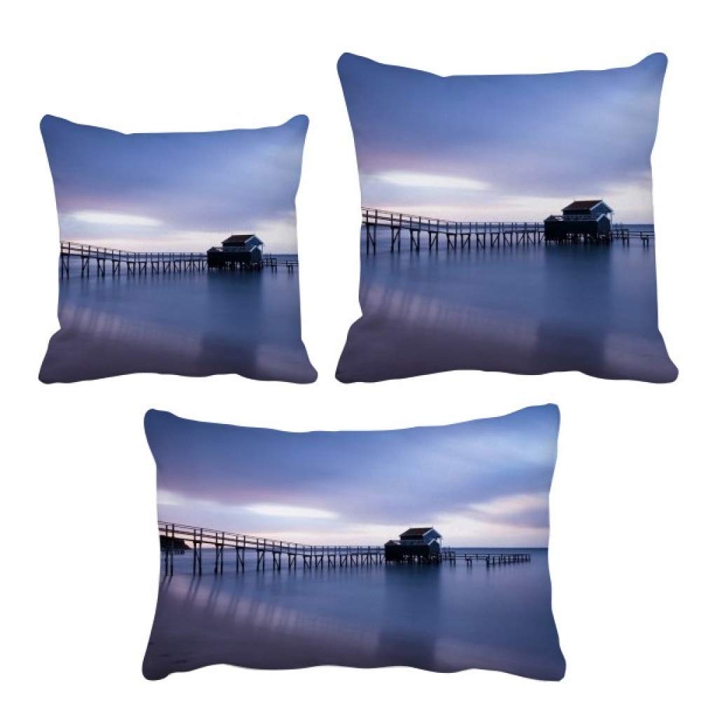 Housse de coussin Ocean House en tissu doux et lavable pour canapé