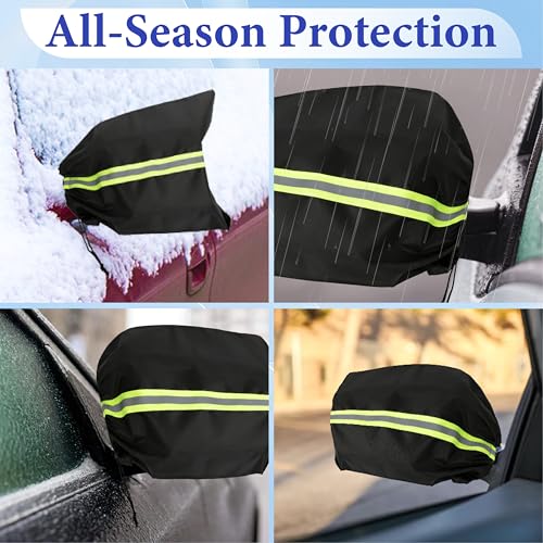 Image of 2 Pcs Side Mirror Covers for Cars with Reflective Strip