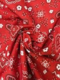 Sedona Designz Bandana Print Poly Cotton Fabric – 58' Wide, Soft &Amp; Breathable Material – Durable &Amp; Wrinkle-Resistant For Crafts, Apparel &Amp; Diy Projects