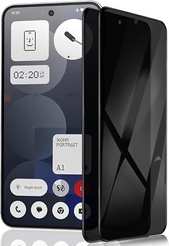 2 Pack Privacy Tempered Glass for Nothing Phone 3a Pro Screen Protector, 9H Hardness Anti Scratch, Anti Spy Tempered Glass Film, Black Protector for Nothing Phone 3a Pro