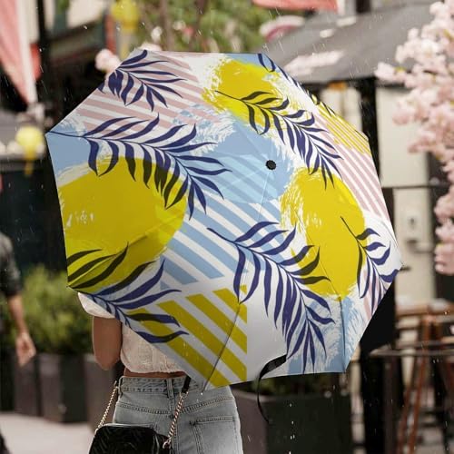 Parapluie pliant feuille bleue koala compact protégeant les citadins pressés