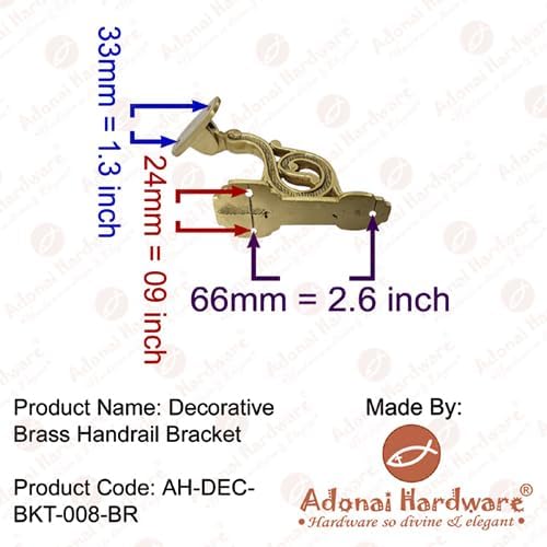 Adonai Hardware Decorative Brass Handrail Bracket (Oil Rubbed Bronze) - Supplied as 2 Pieces per Pack