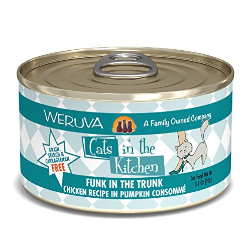 Weruva Cats In The Kitchen, Funk In The Trunk With Chicken In Pumpkin Consomme Cat Food, 3.2Oz Can (Pack Of 24)