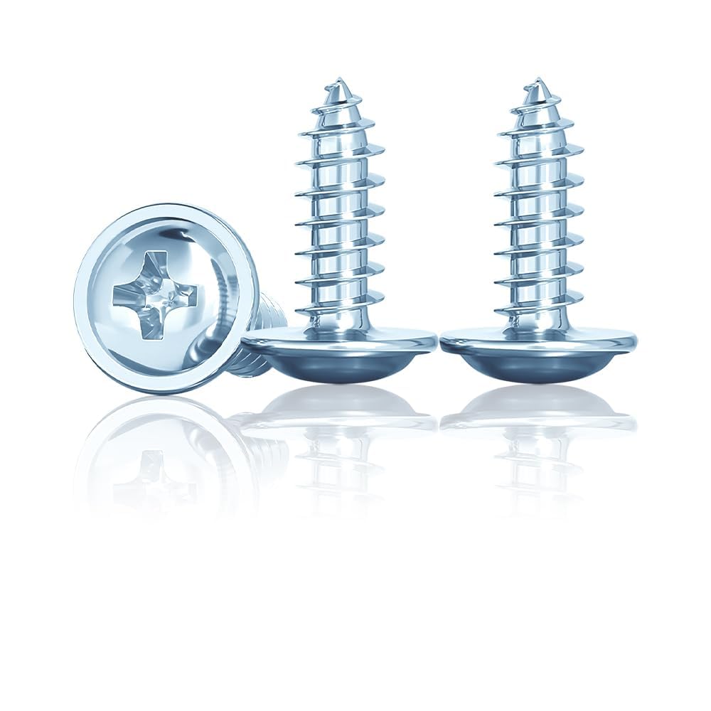Jyvex 210pcs Pan Head Self-Tapping Screws, 4.2 x 16mm Flat & Wafer Head Carbon Steel Zinc Plated Wood Screws for Wood Plastic - Image 4