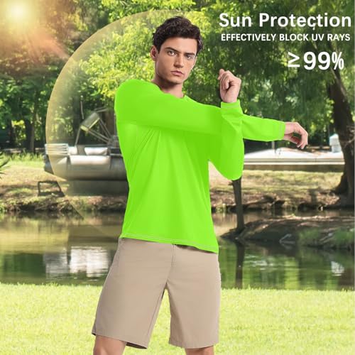 Green Color Shirts Summer UPF 50+ Slim fit Comfort Mens Sun Protection Long Sleeve Summer4