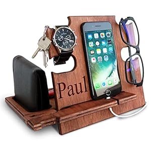 Gift for Him, Personalized Gift, Docking Station, Charging Station, Phone Dock, Cell Phone Stand, Desk Organizer…