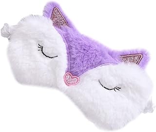 فوميز. قطعة واحدة من قناع عين الثعلب، رقع عين على شكل حيوان للبالغين، رقعة عين خفيفة لطيفة، قناع عين مريح، قناع عيون للاطفال، نظارة شمسية فاخرة من القطيفة بلون ارجواني