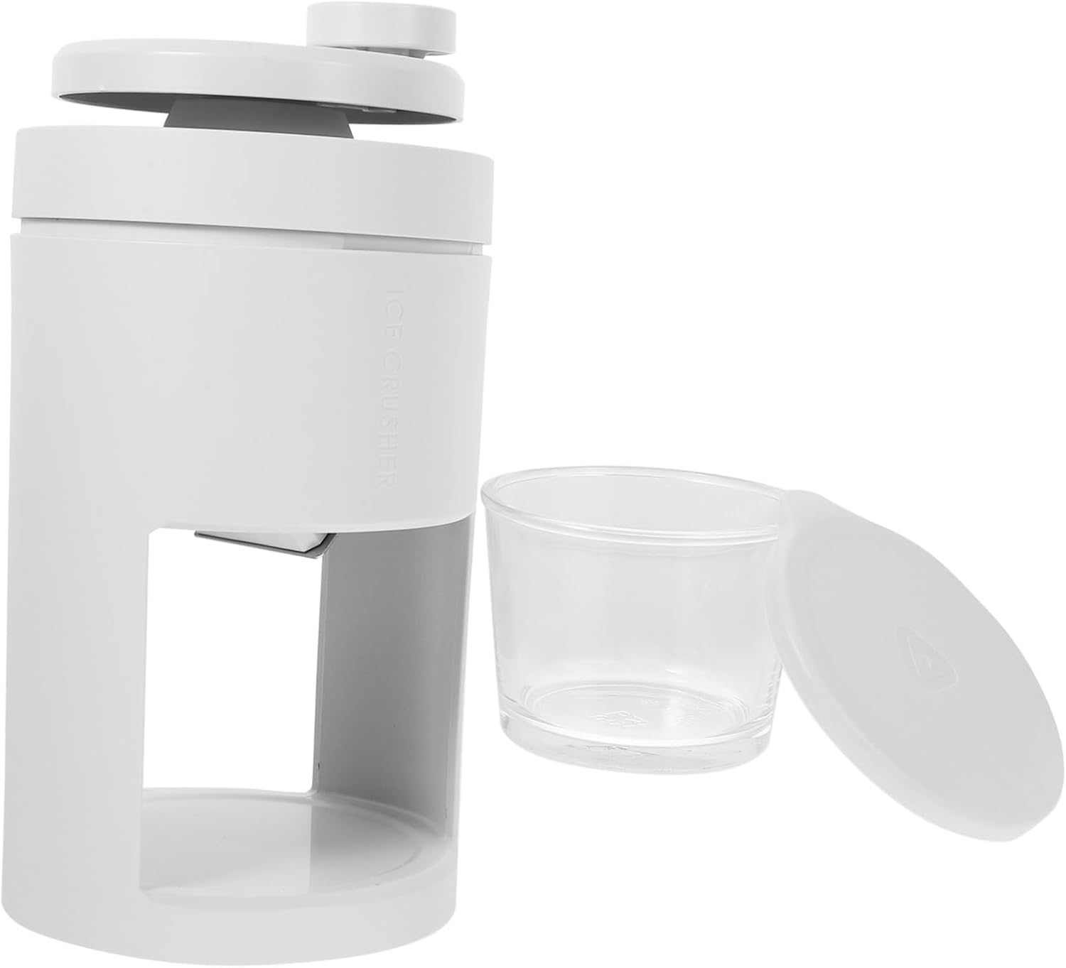 VALICLUD Manual Ice Shaver Portable Ice Crusher Machine for Home Use with Blades Easy Hand Crank Operation for Ice Cones Ice Mold Included