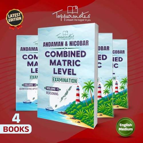 Image of Andaman and Nicobar - Combined Matric Level Exam Preparation Study Material Notes, English Medium, Set of 4 Books, ToppersNotes Edition