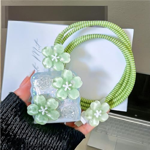 Protector de cargador para iPhone contra roturas de línea de datos y funda de rosa Sakura 3D 2
