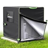 UIRWAY 500D Air Conditioner Covers Winter, [2025 Upgraded Heavy Duty Fabric] Central Air Conditioner Cover for Outside Units, Waterproof Universal Patio AC Cover Outdoor Fits 32''W x 32''D x 36''H