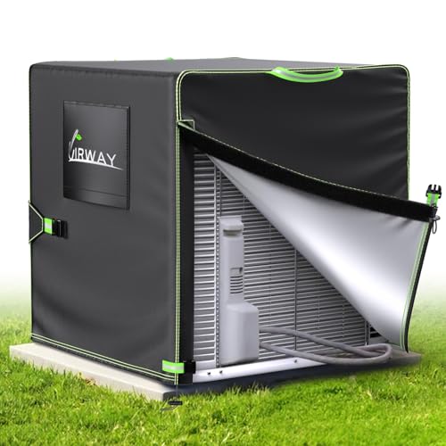 UIRWAY 500D Air Conditioner Covers Winter, [2025 Upgraded Heavy Duty Fabric] Central Air Conditioner Cover for Outside Units, Waterproof Universal Patio AC Cover Outdoor Fits 32''W x 32''D x 36''H