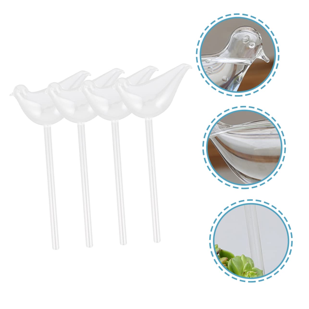 HANABASS Globes à Arrosage Automatique Dispositif D'irrigation Automatique Lot de 4 en Verre Borosilicaté Transparent pour Plantes pour Voyages et Festivals