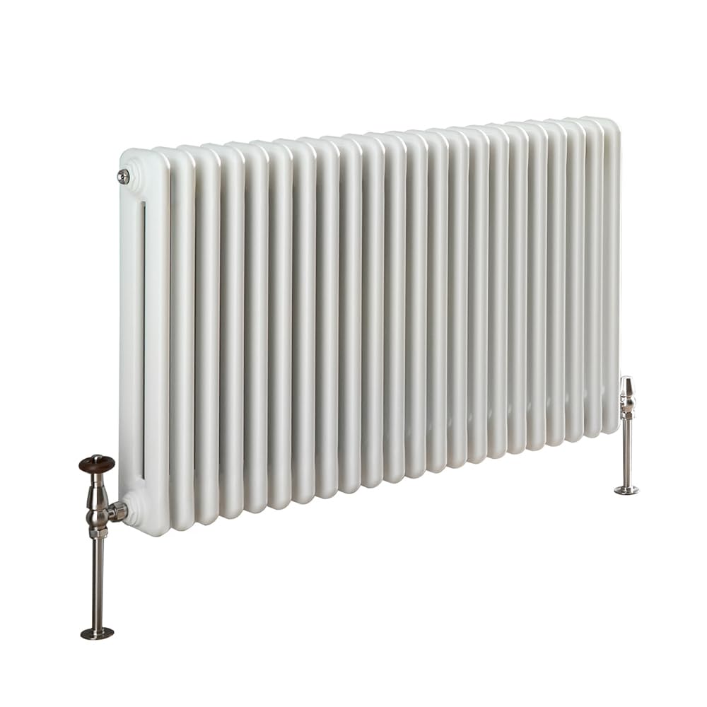 Milano Atticus White Cast Iron Style Horizontal Double Column Radiator - 600mm x 1000mm